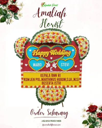 Karangan Papan Bunga Pernikahan di Tanahbaya